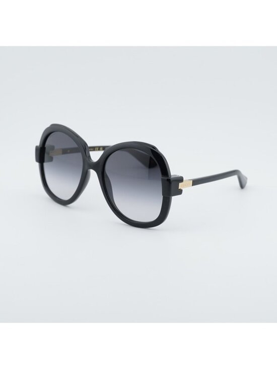 Gucci GG1432S 002 Butterfly Sunglasses Black Square Frame, Grey Lenses